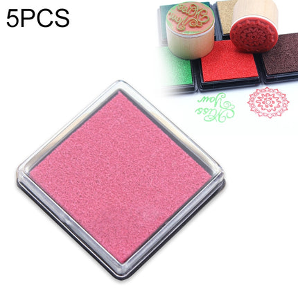 5 PCS Creative Color Ink Pad Small Ink Pad, Size:4x4cm(Deep Rose)-garmade.com