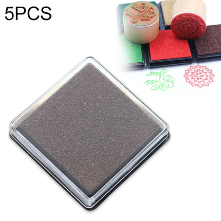 5 PCS Creative Color Ink Pad Small Ink Pad, Size:4x4cm(Coffee)-garmade.com