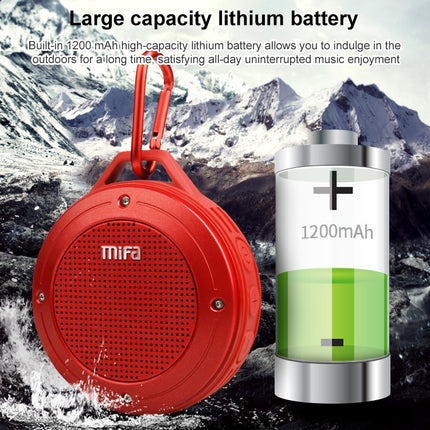 mifa IXP6 Waterproof Mini Portable Bass Wireless Bluetooth Speaker Built-in Mic(red)-garmade.com