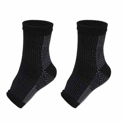 Adult Running Cycle Basketball Sports Outdoor Foot Angel Anti Fatigue Compression Foot Sleeve Sock, Size:S/M(Black)-garmade.com