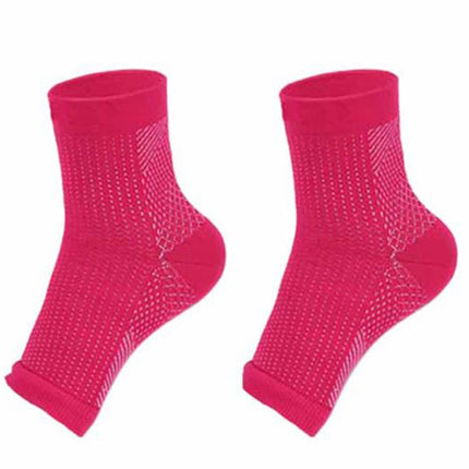 Adult Running Cycle Basketball Sports Outdoor Foot Angel Anti Fatigue Compression Foot Sleeve Sock, Size:S/M(Rose Red)-garmade.com