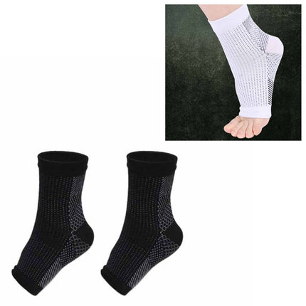 Adult Running Cycle Basketball Sports Outdoor Foot Angel Anti Fatigue Compression Foot Sleeve Sock, Size:L/XL(Black)-garmade.com