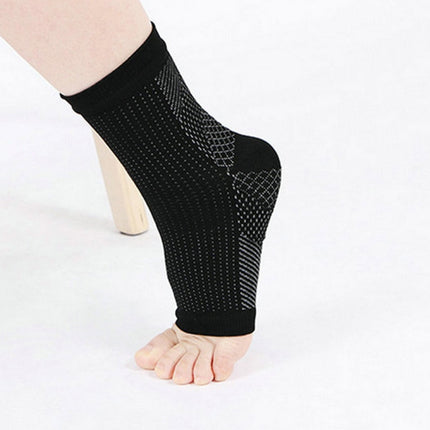 Adult Running Cycle Basketball Sports Outdoor Foot Angel Anti Fatigue Compression Foot Sleeve Sock, Size:L/XL(White)-garmade.com