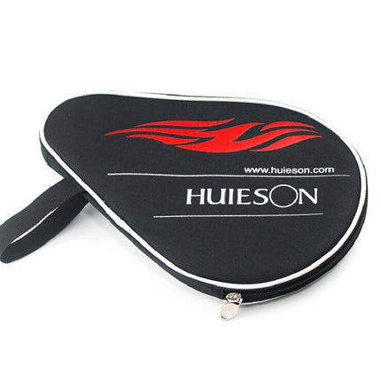 HUIESON HS-PT-H02 Gourd-shaped Zipper Oxford Cloth Single Table Tennis Racket with Ball Bag, Size: 30x20.5cm(Black)-garmade.com
