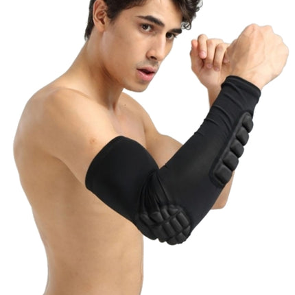 Basketball Sleeve Cellular Anti-collision Anti-slip Compression Elbow Protective Gear, Size:L(Black)-garmade.com