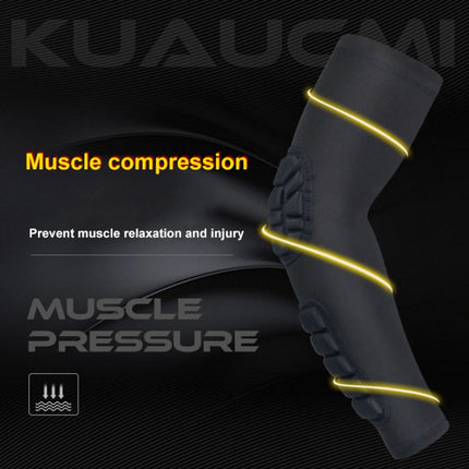 Basketball Sleeve Cellular Anti-collision Anti-slip Compression Elbow Protective Gear, Size:L(Black)-garmade.com