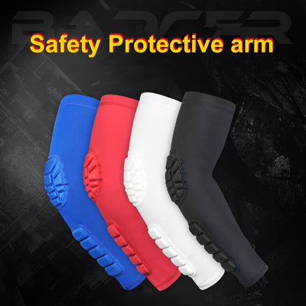 Basketball Sleeve Cellular Anti-collision Anti-slip Compression Elbow Protective Gear, Size:L(WHITE)-garmade.com