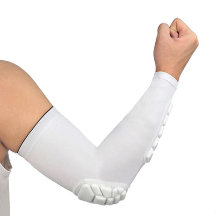 Basketball Sleeve Cellular Anti-collision Anti-slip Compression Elbow Protective Gear, Size:M(WHITE)-garmade.com
