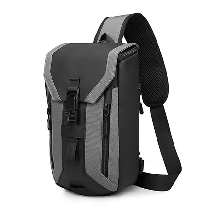 Ozuko 9334 Men Outdoor Multifunctional Waterproof Messenger Bag with External USB Charging Port(Dark Gray)-garmade.com
