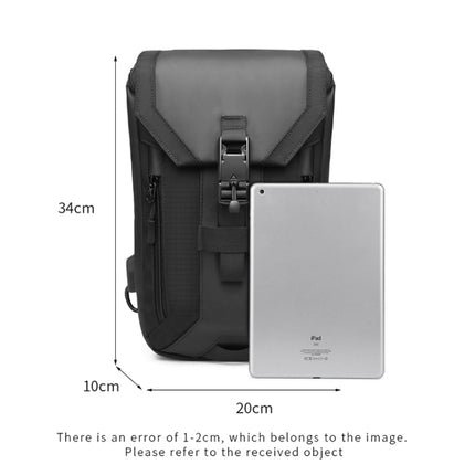 Ozuko 9334 Men Outdoor Multifunctional Waterproof Messenger Bag with External USB Charging Port(Orange)-garmade.com