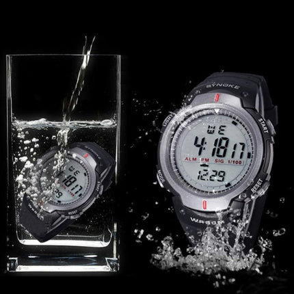 SYNOKE 61576 Life Waterproof LED Sports Watch for Men(Black)-garmade.com