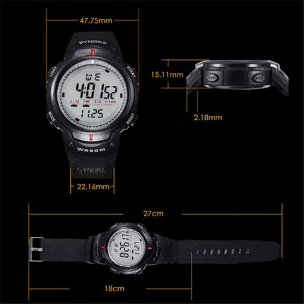 SYNOKE 61576 Life Waterproof LED Sports Watch for Men(Black)-garmade.com