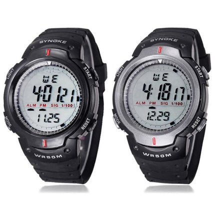 SYNOKE 61576 Life Waterproof LED Sports Watch for Men(Gray)-garmade.com