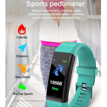 ID115 Plus Smart Bracelet Fitness Heart Rate Monitor Blood Pressure Pedometer Health Running Sports SmartWatch for IOS Android(blue)-garmade.com