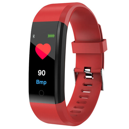 ID115 Plus Smart Bracelet Fitness Heart Rate Monitor Blood Pressure Pedometer Health Running Sports SmartWatch for IOS Android(red)-garmade.com