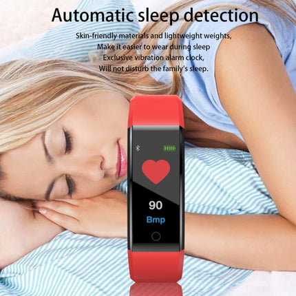 ID115 Plus Smart Bracelet Fitness Heart Rate Monitor Blood Pressure Pedometer Health Running Sports SmartWatch for IOS Android(red)-garmade.com