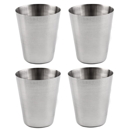 4 in 1 Outdoor Mini Stainless Steel Cup Hiking Camping Travel Portable Drinking Water Cup Set Leather Cup, Color:30ML-garmade.com