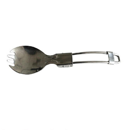 2 PCS Outdoor Camping Hiking Stainless Steel Metal Fork Spoon Tableware Cookout Picnic Folding Spork-garmade.com