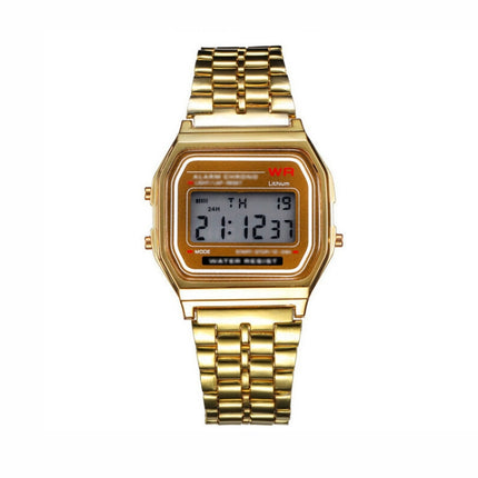 Unisex Sports Watches LED Digital Waterproof Quartz WristWatch(Gold)-garmade.com