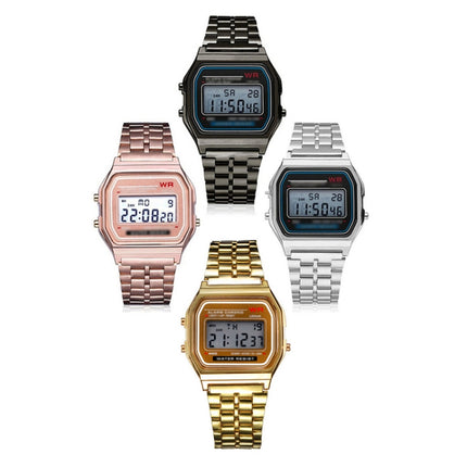Unisex Sports Watches LED Digital Waterproof Quartz WristWatch(Silver)-garmade.com