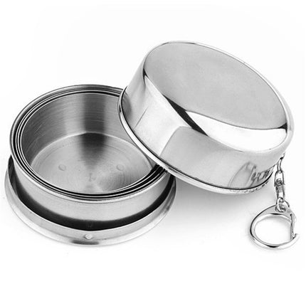 Stainless Steel Camping Folding Cup Traveling Outdoor Camping Hiking Mug Portable Collapsible Cup S 60ML-garmade.com