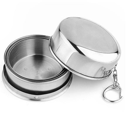 Stainless Steel Camping Folding Cup Traveling Outdoor Camping Hiking Mug Portable Collapsible Cup L 250ML-garmade.com