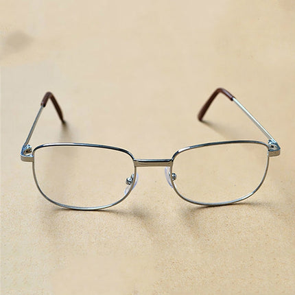 Full Metal Frame Resin Lenses Presbyopic Glasses Reading Glasses +1.00D(Silver)-garmade.com