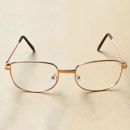 Full Metal Frame Resin Lenses Presbyopic Glasses Reading Glasses +3.00D(Gold)-garmade.com