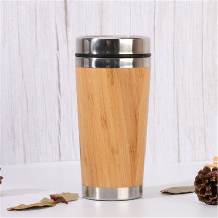 Stainless Steel Bamboo Thermos Cup Office Mesh Water Cup with Filter, Capacity:450ml-garmade.com
