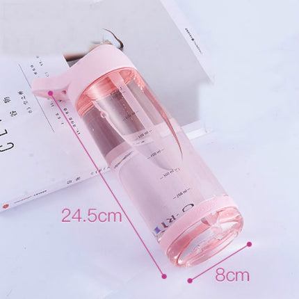 1000ml Outdoor Water Bottle Sports Bottles Hiking Camping Plastic Bottle with Straw(Pink)-garmade.com