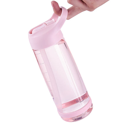 1000ml Outdoor Water Bottle Sports Bottles Hiking Camping Plastic Bottle with Straw(Pink)-garmade.com