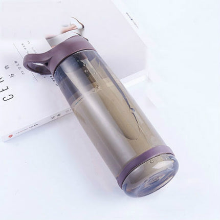 1000ml Outdoor Water Bottle Sports Bottles Hiking Camping Plastic Bottle with Straw(Coffee)-garmade.com