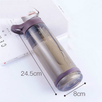 1000ml Outdoor Water Bottle Sports Bottles Hiking Camping Plastic Bottle with Straw(Coffee)-garmade.com