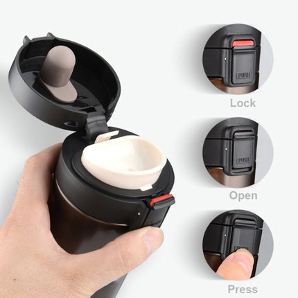 Double Wall Stainless Steel Vacuum Flasks 380ml Car Thermo Cup Coffee Tea Travel Mug Thermol Bottle, Capacity:380ml(White)-garmade.com