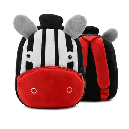 Kids 3D Animal Velvet Backpacks Children Cartoon Kindergarten Toys Gifts School Bags(Zebra)-garmade.com