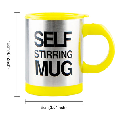 400ml Mugs Automatic Electric Self Stirring Mug Cup Coffee Milk Mixing Mug Smart Stainless Steel Juice Mix Cup Drinkware(Yellow)-garmade.com