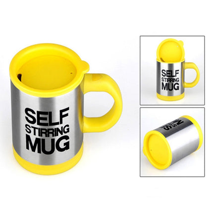 400ml Mugs Automatic Electric Self Stirring Mug Cup Coffee Milk Mixing Mug Smart Stainless Steel Juice Mix Cup Drinkware(Yellow)-garmade.com