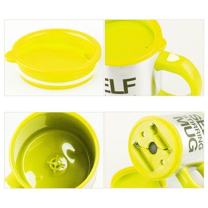 400ml Mugs Automatic Electric Self Stirring Mug Cup Coffee Milk Mixing Mug Smart Stainless Steel Juice Mix Cup Drinkware(Yellow)-garmade.com