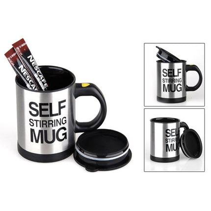 400ml Mugs Automatic Electric Self Stirring Mug Cup Coffee Milk Mixing Mug Smart Stainless Steel Juice Mix Cup Drinkware(Black)-garmade.com