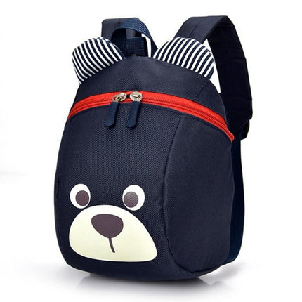 Children Anti-lost Backpack Toddler Cartoon School Bag(Dark Blue)-garmade.com