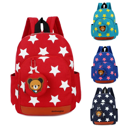 Nylon Stars Printing Kindergarten Children Backpack Schoolbag(Dark Blue)-garmade.com