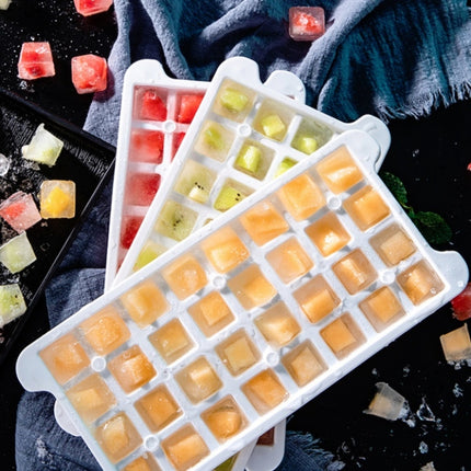 Household Silicone Ice Box With Lid Ice Cube Mold Refrigerator Ice Lattice Quick Freezer Random Color Delivery, Size:64 Grid-garmade.com