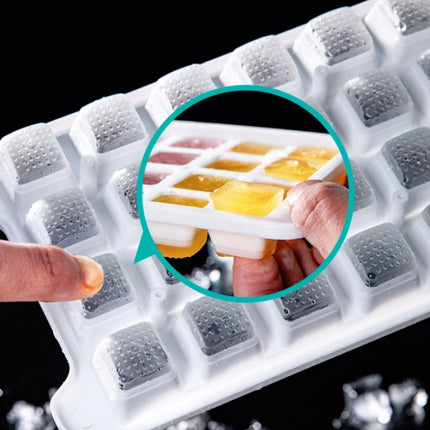 Household Silicone Ice Box With Lid Ice Cube Mold Refrigerator Ice Lattice Quick Freezer Random Color Delivery, Size:64 Grid-garmade.com