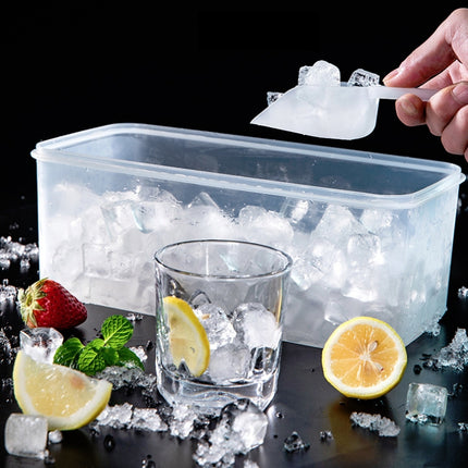 Household Silicone Ice Box With Lid Ice Cube Mold Refrigerator Ice Lattice Quick Freezer Random Color Delivery, Size:64 Grid-garmade.com