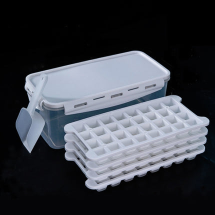 Household Silicone Ice Box With Lid Ice Cube Mold Refrigerator Ice Lattice Quick Freezer Random Color Delivery, Size:128 Grid-garmade.com