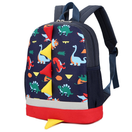 Backpack Cute Cartoon Dinosaur School Bags for Children(Navy)-garmade.com
