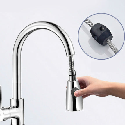 Kitchen Pull-out Faucet Hot And Cold Home 304 Stainless Steel Retractable Rotating Faucet, Style:Electroplated Copper-garmade.com