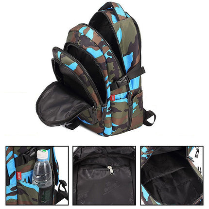 Camouflage Waterproof Nylon School Bags for Girls Boys Children Backpack Orthopedic Kids Bag, Size:M(Orange)-garmade.com