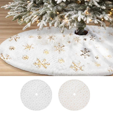 Christmas Tree Plush Sequin Embroidered Bottom Decorative Skirt, Size:90cm(Silver)-garmade.com