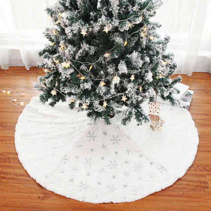 Christmas Tree Plush Sequin Embroidered Bottom Decorative Skirt, Size:90cm(Silver)-garmade.com
